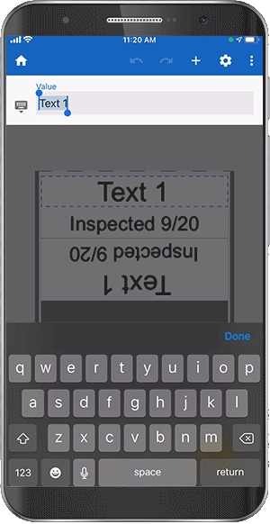 Geanimeerde gif die het importeren van een spreadsheetbestand laat zien om labels te maken in de app.