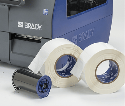 Enkele voorbeelden van i7500-labels op een kern van 76 mm. 