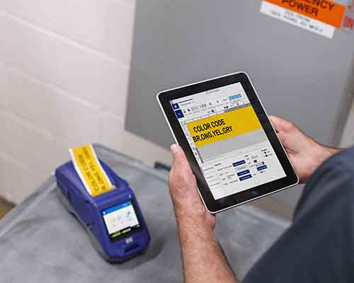 Labels printen op de M611-printer met een voorbeeld getoond in de mobiele app 